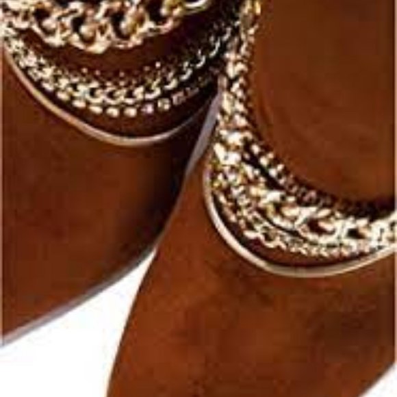 CAPE ROBBIN SOMEWHERE BROWN FAUX SUEDE STILETTO SOCK ANKLE BOOTS 5.5 - Picture 5 of 10